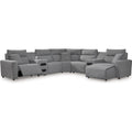  Manufacturer Color_Salt and Pepper -- Signature Design by Ashley ModMax II Power Reclining Fabric 7 pc Sectional IMAGE 1