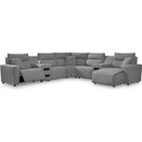  Manufacturer Color_Salt and Pepper -- Signature Design by Ashley ModMax II Power Reclining Fabric 7 pc Sectional IMAGE 1