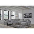  Manufacturer Color_Salt and Pepper -- Signature Design by Ashley ModMax II Power Reclining Fabric 7 pc Sectional IMAGE 6