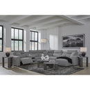  Manufacturer Color_Salt and Pepper -- Signature Design by Ashley ModMax II Power Reclining Fabric 7 pc Sectional IMAGE 7