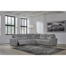  Manufacturer Color_Salt and Pepper -- Signature Design by Ashley ModMax II Power Reclining Fabric 5 pc Sectional IMAGE 4