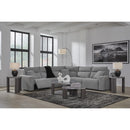  Manufacturer Color_Salt and Pepper -- Signature Design by Ashley ModMax II Power Reclining Fabric 5 pc Sectional IMAGE 5