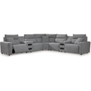  Manufacturer Color_Salt and Pepper -- Signature Design by Ashley ModMax II Power Reclining Fabric 7 pc Sectional IMAGE 1