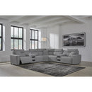  Manufacturer Color_Salt and Pepper -- Signature Design by Ashley ModMax II Power Reclining Fabric 7 pc Sectional IMAGE 6