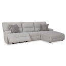  Manufacturer Color_Pewter --  Signature Design by Ashley Acklen Place Power Reclining Fabric 3 pc Sectional IMAGE 2