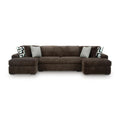  Manufacturer Color_Chocolate -- Signature Design by Ashley Midnight Madness Fabric 3 pc Sectional IMAGE 1