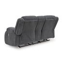  Manufacturer Color_Steel -- Signature Design by Ashley Observation Power Reclining Fabric Loveseat with Console IMAGE 4