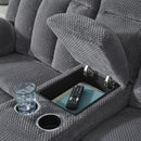  Manufacturer Color_Steel -- Signature Design by Ashley Observation Power Reclining Fabric Loveseat with Console IMAGE 6