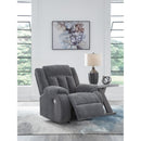  Manufacturer Color_Steel -- Signature Design by Ashley Observation Power Rocker Fabric Recliner IMAGE 6