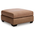  Manufacturer Color_Caramel -- Signature Design by Ashley WillowBend Leather Look Ottoman IMAGE 1