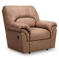  Manufacturer Color_Caramel -- Signature Design by Ashley WillowBend Rocker Leather Look Recliner IMAGE 1