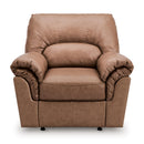  Manufacturer Color_Caramel -- Signature Design by Ashley WillowBend Rocker Leather Look Recliner IMAGE 2