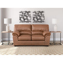  Manufacturer Color_Caramel  -- Signature Design by Ashley WillowBend Stationary Leather Look Loveseat IMAGE 5