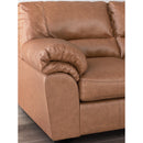  Manufacturer Color_Caramel  -- Signature Design by Ashley WillowBend Stationary Leather Look Loveseat IMAGE 6