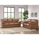  Manufacturer Color_Caramel  -- Signature Design by Ashley WillowBend Stationary Leather Look Loveseat IMAGE 7
