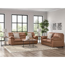  Manufacturer Color_Caramel  -- Signature Design by Ashley WillowBend Stationary Leather Look Loveseat IMAGE 9
