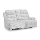  Manufacturer Color_Alloy -- Signature Design by Ashley Falls Power Reclining Fabric Loveseat with Console IMAGE 2