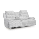  Manufacturer Color_Alloy -- Signature Design by Ashley Falls Power Reclining Fabric Sofa IMAGE 1