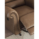  Manufacturer Color_Earth -- Signature Design by Ashley Chasemore Swivel Glider Leather Look Recliner IMAGE 9