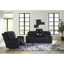  Manufacturer Color_Black -- Signature Design by Ashley Forest Lake Power Reclining Fabric Loveseat with Console IMAGE 11
