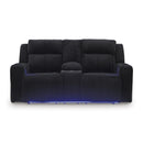  Manufacturer Color_Black -- Signature Design by Ashley Forest Lake Power Reclining Fabric Loveseat with Console IMAGE 3