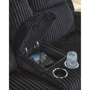  Manufacturer Color_Black -- Signature Design by Ashley Forest Lake Power Reclining Fabric Loveseat with Console IMAGE 6
