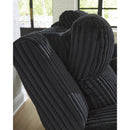  Manufacturer Color_Black -- Signature Design by Ashley Forest Lake Power Reclining Fabric Loveseat with Console IMAGE 7
