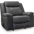  Manufacturer Color_Shadow -- Signature Design by Ashley Status Check Rocker Leather Look Recliner IMAGE 1