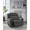  Manufacturer Color_Shadow -- Signature Design by Ashley Status Check Rocker Leather Look Recliner IMAGE 7
