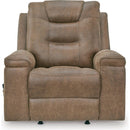  Manufacturer Color_Earth -- Signature Design by Ashley Stockworth Rocker Leather Look Recliner IMAGE 3