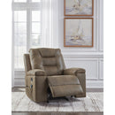  Manufacturer Color_Earth -- Signature Design by Ashley Stockworth Rocker Leather Look Recliner IMAGE 7