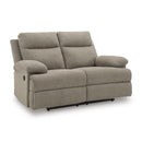  Manufacturer Color_Mocha --  Signature Design by Ashley Side Swipe Reclining Fabric Loveseat IMAGE 1