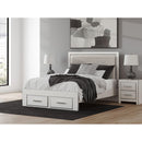  Size_Queen  -- Signature Design by Ashley Zuraleus Upholstered Panel Bed with Storage IMAGE 4