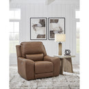 Manufacturer Color_Caramel -- Signature Design by Ashley DeepWakes Power Leather Match Recliner IMAGE 5