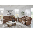  Manufacturer Color_Caramel -- Signature Design by Ashley DeepWakes Power Reclining Leather Match Loveseat with Console IMAGE 11