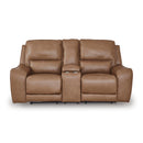  Manufacturer Color_Caramel -- Signature Design by Ashley DeepWakes Power Reclining Leather Match Loveseat with Console IMAGE 3