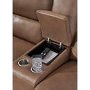  Manufacturer Color_Caramel -- Signature Design by Ashley DeepWakes Power Reclining Leather Match Loveseat with Console IMAGE 6