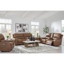  Manufacturer Color_Caramel -- Signature Design by Ashley DeepWakes Power Reclining Leather Match Sofa IMAGE 14