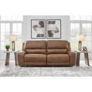  Manufacturer Color_Caramel -- Signature Design by Ashley DeepWakes Power Reclining Leather Match Sofa IMAGE 5
