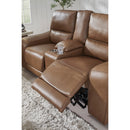  Manufacturer Color_Caramel -- Signature Design by Ashley DeepWakes Power Reclining Leather Match Sofa IMAGE 7