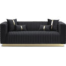  Minhas Furniture Stationary Fabric Sofa 1814 Sofa - Black IMAGE 1