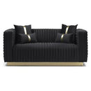  Minhas Furniture Stationary Fabric Loveseat 1814 Loveseat - Black IMAGE 1