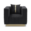  Minhas Furniture Stationary Fabric Chair 1814 Chair - Black IMAGE 1
