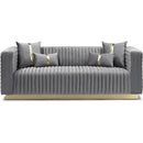  Minhas Furniture Stationary Fabric Sofa 1814 Sofa - Grey IMAGE 1