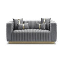  Minhas Furniture Stationary Fabric Loveseat 1814 Loveseat - Grey IMAGE 1