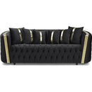  Minhas Furniture Stationary Fabric Sofa 1815 Sofa - Black IMAGE 1