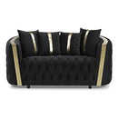  Minhas Furniture Stationary Fabric Loveseat 1815 Loveseat - Black IMAGE 1