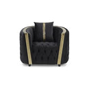  Minhas Furniture Stationary Fabric Chair 1815 Chair - Black IMAGE 1