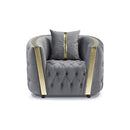  Minhas Furniture Stationary Fabric Chair 1815 Chair - Grey IMAGE 1