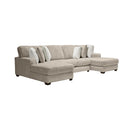  Minhas Furniture Fabric 3 pc Sectional 6150 3 pc Sectional with Two Chaise - Plush Parchment IMAGE 1